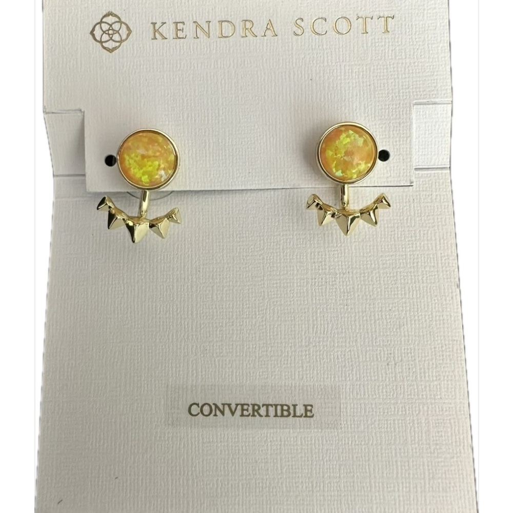 Kendra Scott Gold and Yellow Convertible Stud Earrings